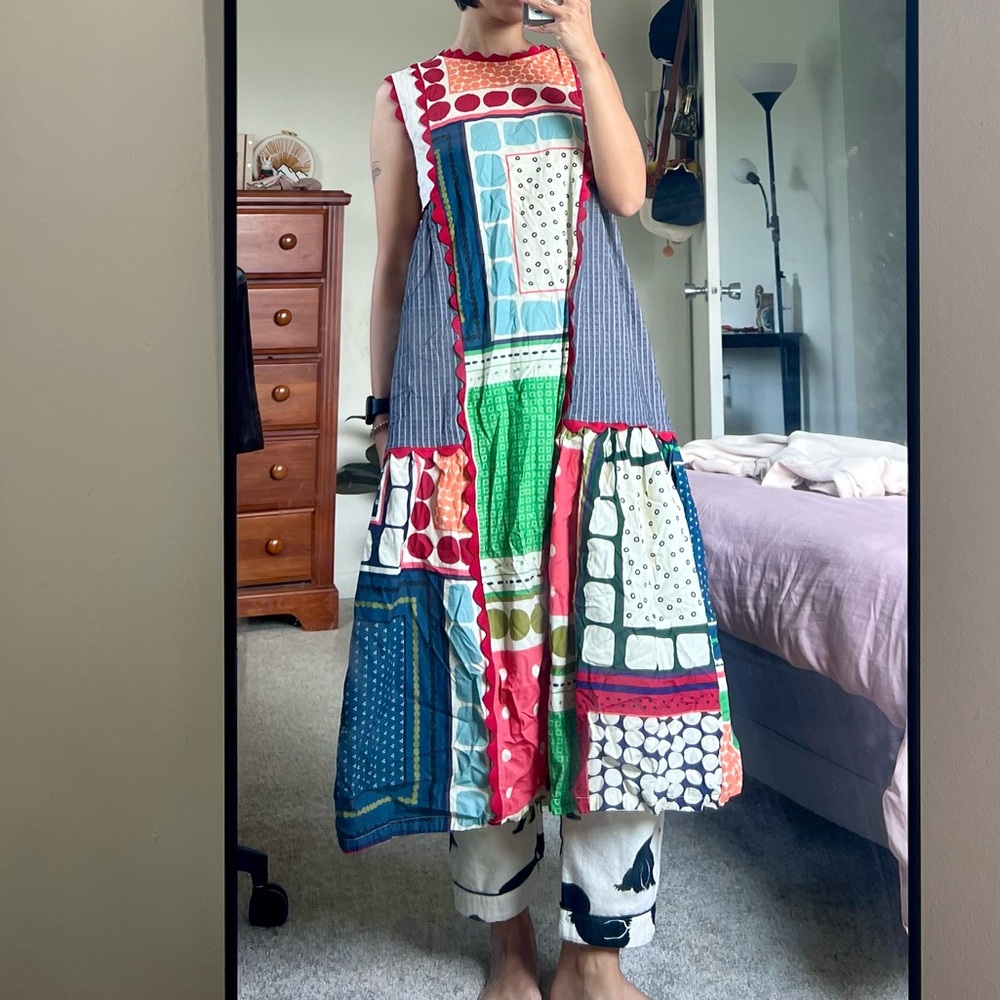 Free people style patch sleeveless dress size S/M.